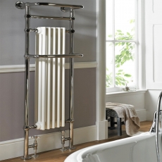 Vogue Regency Tall Heated Radiator Towel Rail 1500mm H x 500mm W - Chrome/White