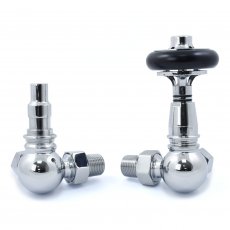 West Amberley Corner Thermostatic Radiator Valve and Lockshield - Chrome
