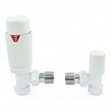 West Echo Angled TRV Thermostatic Radiator Valve and Lockshield - White