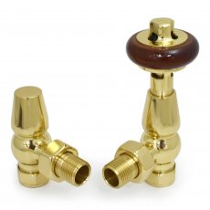 West Eton Traditional Angled Manual Radiator Valve and Lockshield - Brass