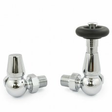 West Jaguar TRV Corner Thermostatic Radiator Valve and Lockshield - Chrome