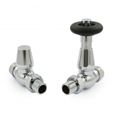 West Jaguar TRV Straight Thermostatic Radiator Valve and Lockshield - Chrome