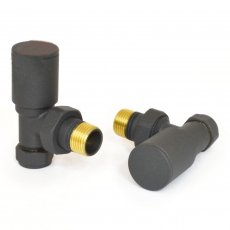 West Milan Angled Radiator Valves Pair - Anthracite
