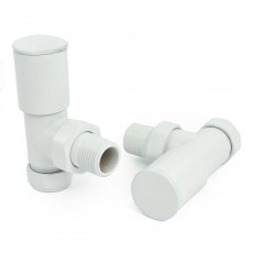 West Milan Angled Radiator Valves Pair - White