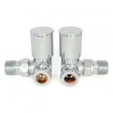 West Milan Corner Radiator Valves Pair Chrome