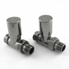 West Milan Straight Radiator Valves Pair - Black Nickel