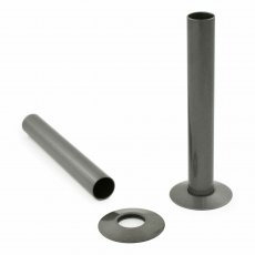 West 130mm Radiator Valve Pipe Sleeve Kit Pair - Metallic Grey