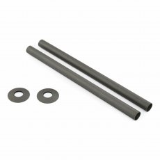West 300mm Radiator Valve Pipe Sleeve Kit Pair - Light Pewter