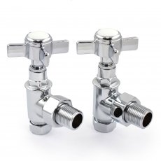 West Westminster Crosshead Angled Radiator Valves Pair - Chrome