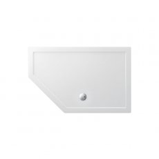 Britton Zamori LH Offset Pentangle Shower Tray 1400mm x 900mm - White