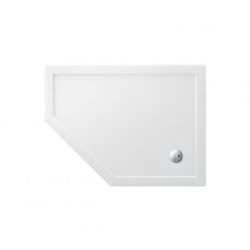 Britton Zamori LH Offset Pentangle Shower Tray 1200mm x 900mm - White
