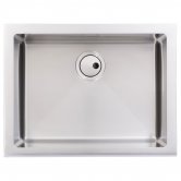 Abode Belfast 1.0 Bowl Undermount Kitchen Sink With Waste Kit 600mm L x 465mm W - Stainless Steel