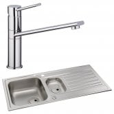 Abode Connekt 1.5 Bowl Inset Kitchen Sink with Specto Sink Tap 1000mm L x 500mm W - Stainless Steel