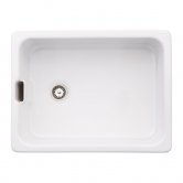 Abode New Belfast 1.0 Bowl Ceramic Undermount Kitchen Sink 595mm L x 455mm W - White