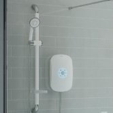 AKW SmartCare Plus White Electric Shower, Silver/White Kit, 10.5kW