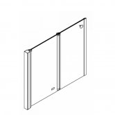 AKW Larenco Alcove Half Height Bi-Fold Shower Door 900mm Wide - Non Handed