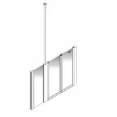 AKW Larenco Alcove Half Height Bi-Fold Extended Shower Door 1400mm Wide - Non Handed