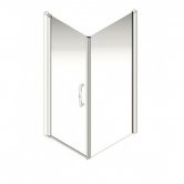AKW Larenco Corner Full Height Hinged Shower Door with Side Panel 800mm x 900mm