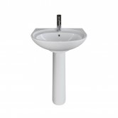 AKW Livenza Plus Basin with Full Pedestal 550mm Wide - 1 Tap Hole