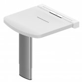 AKW Onyx Fold Up Shower Seat with Adjustable Leg - White
