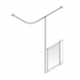 AKW Option H 900 Shower Screen 650mm Wide - Right Handed
