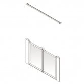 AKW Option M 750 Shower Screen 1300mm Wide - Non Handed