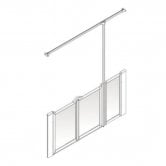 AKW Option U 900 Shower Screen 1350mm Wide - Right Handed