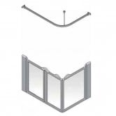 AKW Silverdale Clear Option A 750 Shower Screen 1000mm x 700mm - Left Handed