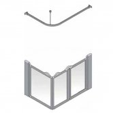 AKW Silverdale Clear Option A 900 Shower Screen 1300mm x 700mm - Right Handed