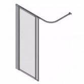 AKW Silverdale Clear Option HFW Wet Floor Shower Screen 1000mm Wide - Non Handed