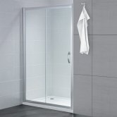 April Identiti Sliding Shower Door 1500mm Wide - 8mm Glass