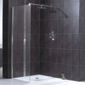 Aqualux Shine 6 Wet Room Shower Panel, 900mm Wide, 6mm Clear Glass