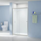 Aquashine Sliding Shower Door 1100mm Wide - 6mm Glass