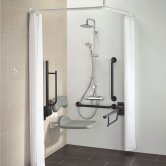 Armitage Shanks Contour 21 Doc M Pack with TMV3 Exposed Shower Valve and Dual Shower Kit - Blue Rails