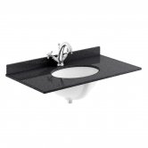 Bayswater Black Marble Top Furniture Basin 800mm Wide 1 Tap Hole