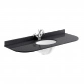 Bayswater Black Marble Top Curved Furniture Basin 1200mm Wide 1 Tap Hole