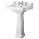 Bayswater Fitzroy Basin with Large Full Pedestal 560mm Wide 3 Tap Hole