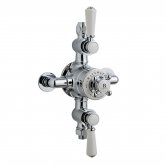 Bayswater Traditional Triple Exposed Shower Valve White/Chrome
