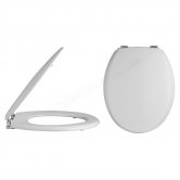 Bayswater Traditional Round Standard Seat Chrome Hinges with Bottom Fixing - White