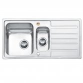 Bristan Index Easyfit 1.5 Bowl Universal Kitchen Sink 970mm L x 500mm W - Stainless Steel