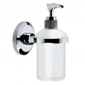 Bristan Solo Wall Mounted Frosted Glass Soap Dispenser - Chrome Plated
