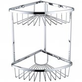 Bristan Two Tier Corner Fixed Wire Basket, Chrome