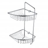 Bristan Two Tier Wall Fixed Wire Basket, Chrome