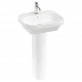 Britton Curve2 Basin with Full Pedestal 550mm Wide - 1 Tap Hole