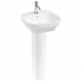 Britton Curve2 Basin with Full Pedestal 450mm Wide - 1 Tap Hole