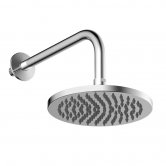 Britton Hoxton Fixed Shower Head with Wall Mounted Arm 200mm Diameter - Chrome