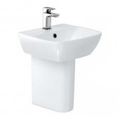 Britton My Home Basin with Semi Pedestal 400mm Wide - 1 Tap Hole