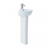 Britton My Home Corner Basin with Full Pedestal 450mm Wide - 1 Tap Hole