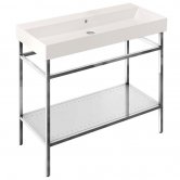 Britton Shoreditch Frame 1000mm Wide Basin with Polished Stainless Steel Washstand - 0TH