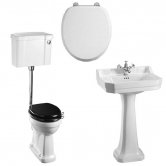 Burlington Bathroom Suite Standard Low Level Toilet Push Button Cistern